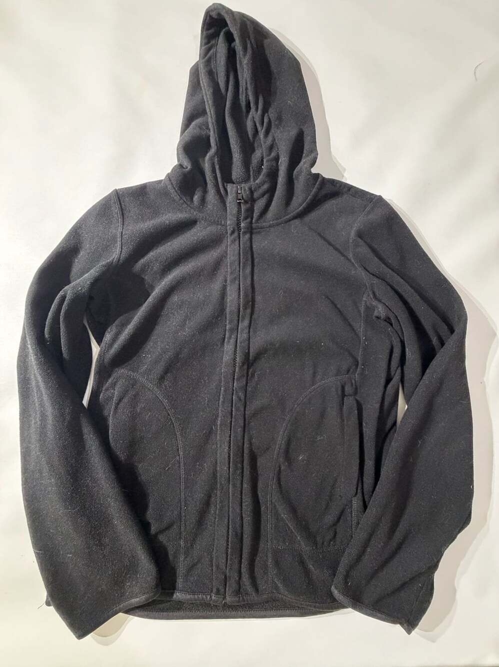Forever 21 Women's Black Fleece Full Zip Hooded Jacket Size Large
